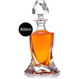 Whiskyfles, karaf, whisky, karaf met glazen sluiting, 800 ml, voor rum, scotch, cognac, cadeau-idee voor mannen, met geschenkdoos