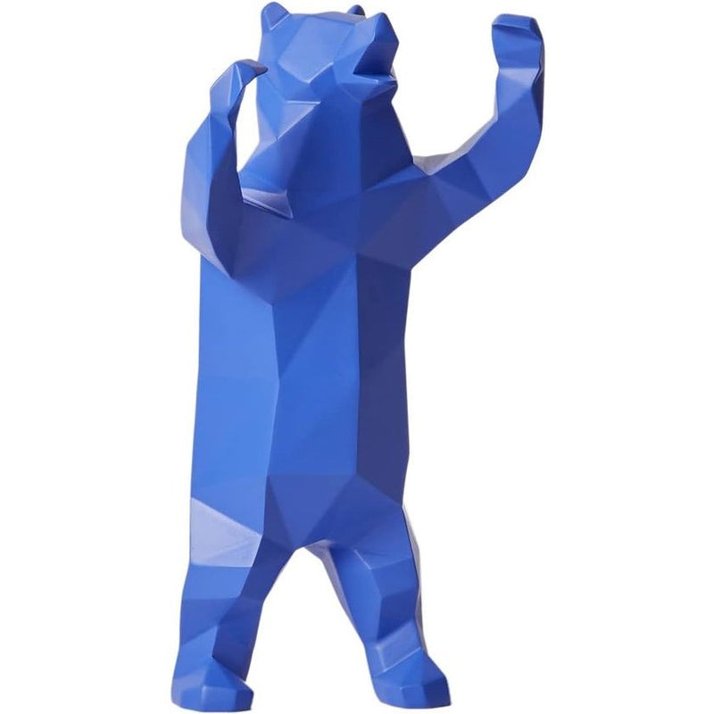 Bierfiguren sculptuur decoratie Beer Arts Dier Cadeau Polyresin Standbeeld Blauw 31cm