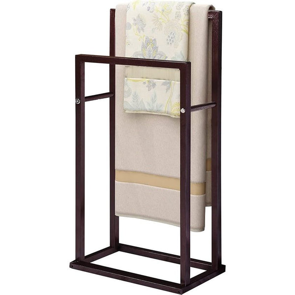Metalen handdoekrek 2-laags industrieel handdoekrek roestbestendige afwerking badkamer opbergrek antiek bruin