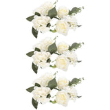 Set van 3 kaarsenringen voor conische kaarsen, rozen kaarsenkrans, bloemenkrans, decoratieve krans, rozenkoppen krans, hanger voor Pasen, bruiloft, Valentijnsdag, middenstukken, tafeldecoratie, wit.
