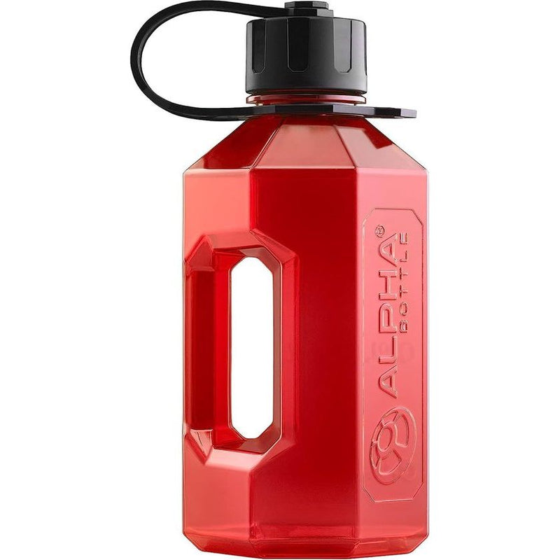 Alpha Bottle XL 1.6 liter waterfles -1600 ML BPA-vrije waterfles met lekvrije Alpha seal - 1.6 L waterflessen voor gemakkelijke hydratatie-rood