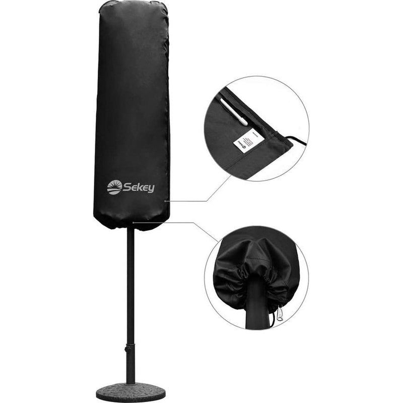 Beschermhoes voor dubbele parasol, afdekhoes voor parasol, 100% polyester