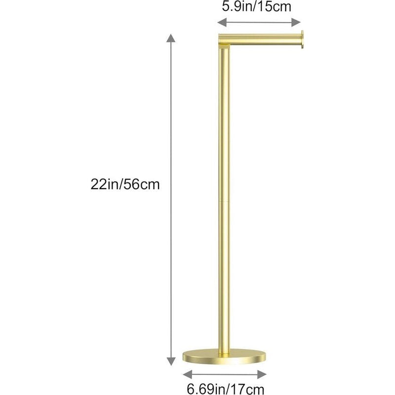 Staande toiletrolhouder, opvouwbare papierhouder, roestvrijstalen badkamerstandaard, roestvrij, vrijstaande opslagdispenser voor 5 rollen