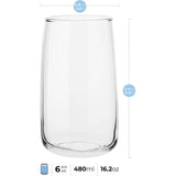 Longdrinkglazen Tumbler Waterglazen Glas Sapglazen Drinkglazen Long Drink Highball Cocktailglas | Vaatwasmachinebestendig | Verzameling Emma | 480 ml | Set van 6