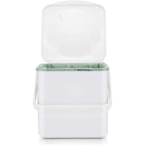 Keukencompostbak met een binnenkant die gemakkelijk afveegbaar is, gemaakt in Groot-Brittannië, 3,5 liter, wit.