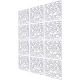 Scheidingswanden om op te hangen, doe-het-zelf, ruimteverdeler voor hotel, thuis, bar, kamer, 40 x 40 cm, zwart (wit, 12 stuks)