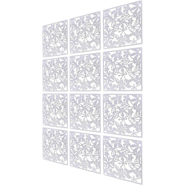 Scheidingswanden om op te hangen, doe-het-zelf, ruimteverdeler voor hotel, thuis, bar, kamer, 40 x 40 cm, zwart (wit, 12 stuks)