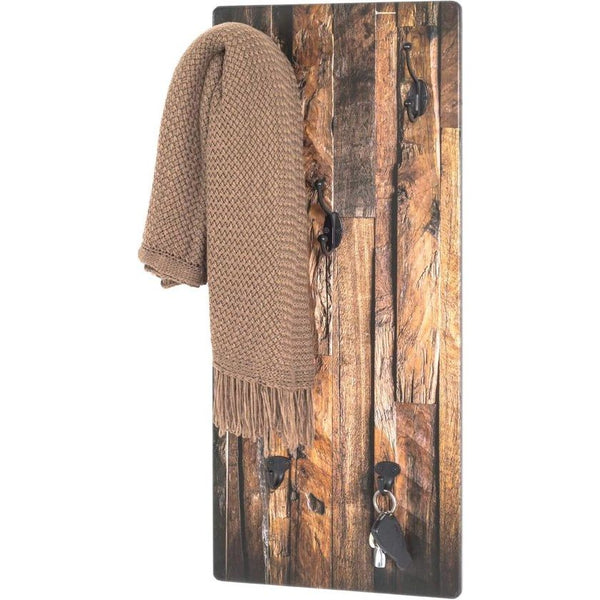 meubel wandgarderobe, MDF, natuur-zwart, 5 x 30 x 70