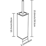 toiletborstels & houder zwart, metalen toiletborstel inclusief 2 opzetborstels, vrijstaande vierkante siliconen toiletborstel voor de badkamer