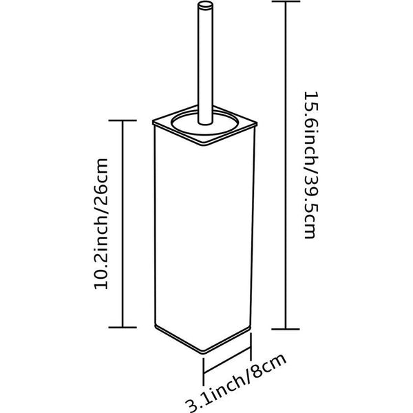 toiletborstels & houder zwart, metalen toiletborstel inclusief 2 opzetborstels, vrijstaande vierkante siliconen toiletborstel voor de badkamer