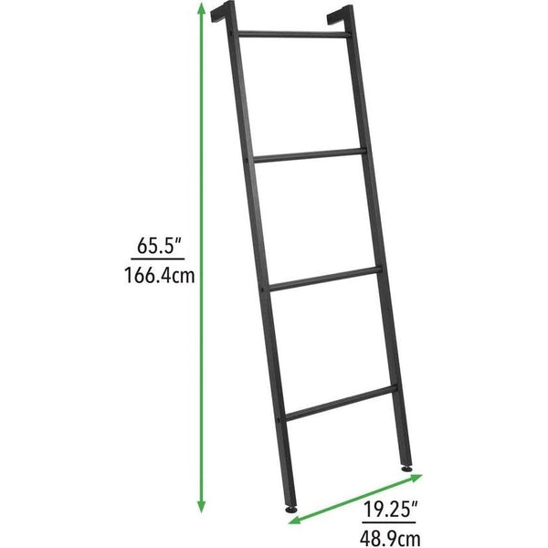 Vrijstaande handdoekladder voor de badkamer – handdoekstandaard met 4 niveaus van metaal – handdoekhouder voor badhanddoeken, kleding of kranten – matzwart