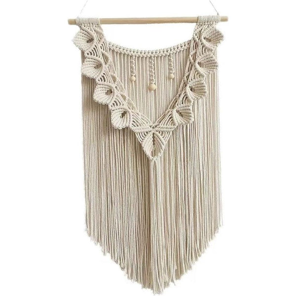 Macramé wandkleed kunst geweven tapijt boho deco chic - huis decor appartement slaapzaal kamerdecoratie - balkon decoratie, wanddecoratie boho - 70 cm (L) x 40 cm (B) - Set S