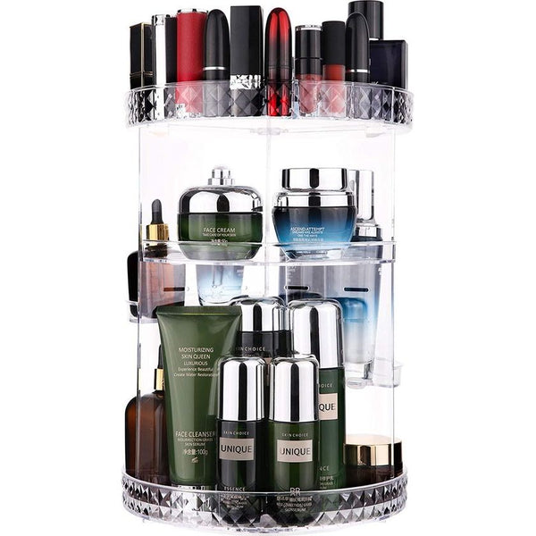 Make-up organizer, 360 graden draaibaar, beauty-make-up, opbergdoos, cosmeticadoos, transparant, aanpasbare sieraden, cosmetische opbergcontainer, voor sieraden, kwasten, lippenstiften, crèmes, dressers.