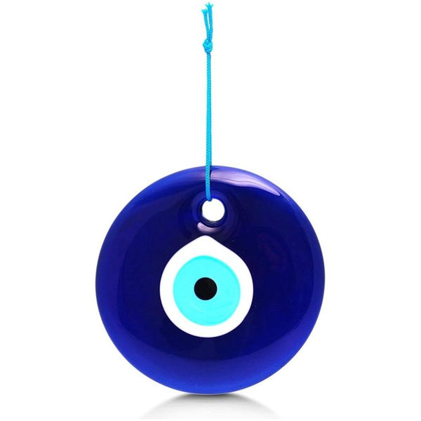 Boze Oogglas Blauw en Wit Groot Turks Oog 12cm met Gat Muurophanging (Klassiek) Translation: Boze Oogglas Blauw en Wit Groot Turks Oog 12cm met Gat Muurophanging (Klassiek)