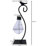 kleine vaas voor pampasgras - tafeldecoratie van glas en metaal - decoratie woonkamer, slaapkamer - bloemenstandaard voor bloemen, legger, 27 cm hoog, zwart