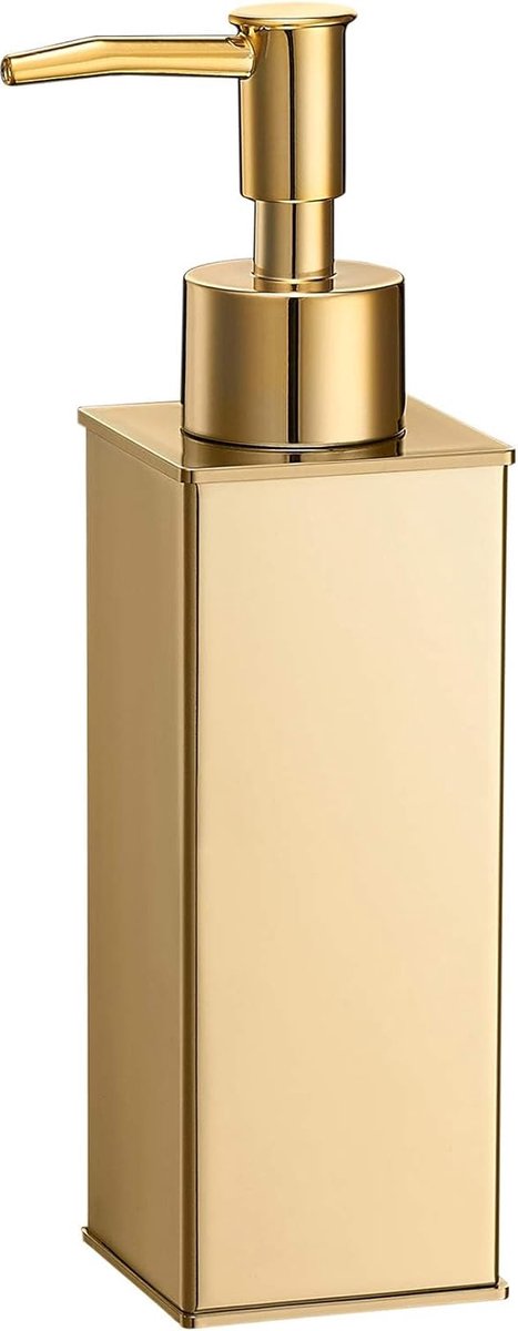 Staande zeepdispenser Vierkante lotionzeepdispensers, gouden shampoodispenser voor douche, badkamer, keuken