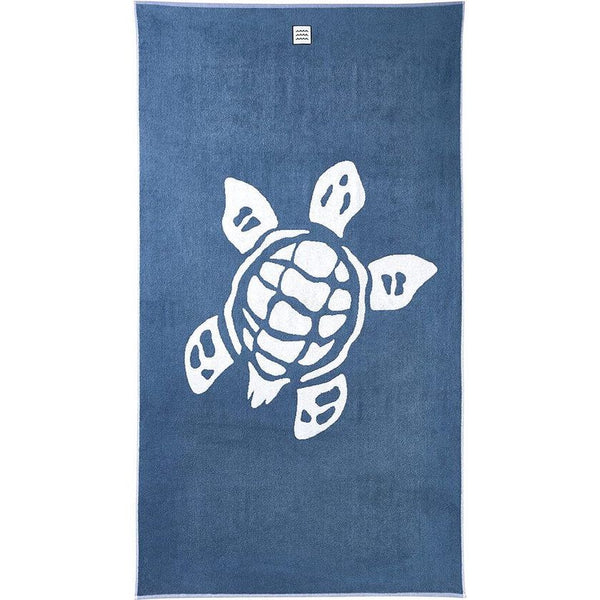 Strandhanddoek Turtle, strandhanddoek, 100x180cm groot | blauw, turquoise, blauwgrijs | badhanddoek XXL van 100% katoen, gecertificeerd. Duurzaam geproduceerd in Portugal