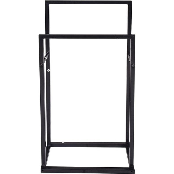 2-Tier Black Freestanding Towel Rails (Two Tiers, Black)