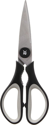 Touch messenset, 2-delig, keukenmessen met beschermhoes, speciaal lemmetstaal, anti-aanbaklaag, zwart & touch keukenschaar 21 cm, huishoudschaar met zaagslijpen, zwart