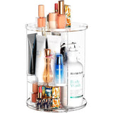 Make-up cosmetica-organizer, 360 graden draaibaar, transparante lippenstift-organizer, cosmetische opbergdoos, desktop voor dressers, badkamer, slaapkamer, commode van kunststof