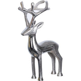 Decoratief beeld Rendier Kerstdecoratie Hert Aluminium Zilver 20 cm Hoog Decoratief beeld Rendier Kerstdecoratie Hert Gemaakt van Aluminium Zilver 20 cm Hoog