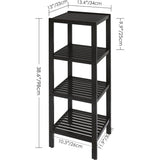 Badkameropbergrek, 4 niveaus, bamboerek, organizer, multifunctioneel rek voor woonkamer, slaapkamer, keuken (zwart)