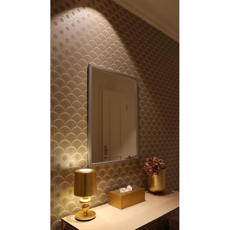 Spiegel - hoogwaardige wandspiegel (55 x 75 cm) - rechthoekig - frame zilver hout/MDF - moderne spiegel - duurzaam roestvrij