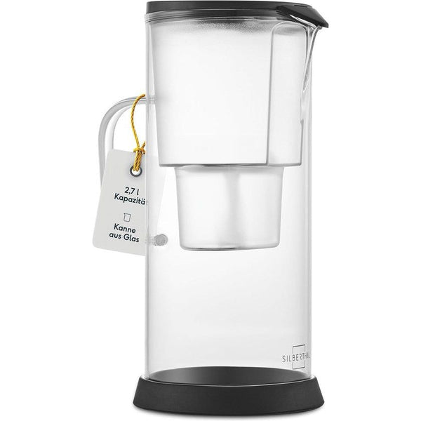 Waterfilter, glazen karaf, 2,7 liter, compatibel met Maxtra, vermindert kalk en chloor in drinkwater