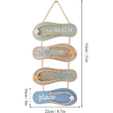 Nautische strand slipper decoratie slipper muur ornament hangende schoen slippers decoratie, wanddecoratie deur hangende ornament strand thema wooncultuur, grijs, blauw