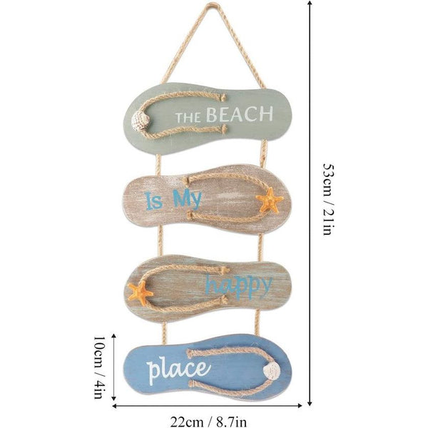 Nautische strand slipper decoratie slipper muur ornament hangende schoen slippers decoratie, wanddecoratie deur hangende ornament strand thema wooncultuur, grijs, blauw