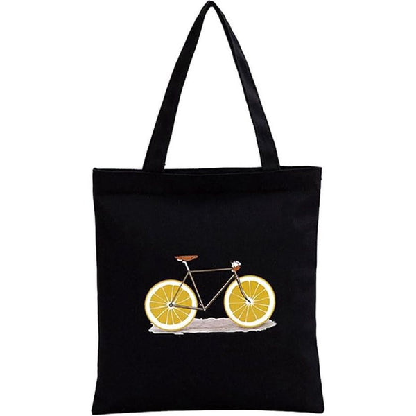 Herbruikbare boodschappentassen, katoenen boodschappentas, herbruikbare draagtas, zwarte schoudertas (35 x 30 cm), zwart