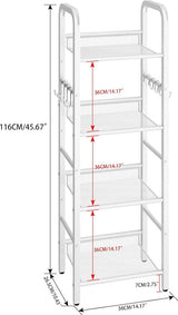 Staand rek 4 niveaus wit