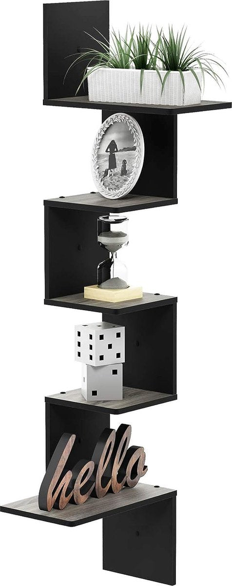 Rossi 5-traps wandrek, Frans eikengrijs, 34 x 34 x 123,6 cm