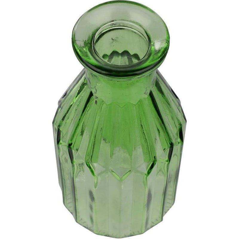 Vaas 'Almería' groen set van 3 - Ø 7 x 16 cm Translation: Set van 3 groene vazen 'Almería' - Ø 7 x 16 cm