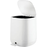 Pedaalemmer – 5 liter afvalemmer van kunststof met pedaal, deksel en kunststof inzetstuk – perfect als cosmetica-emmer of prullenmand voor badkamer, keuken, kantoor enz. – wit