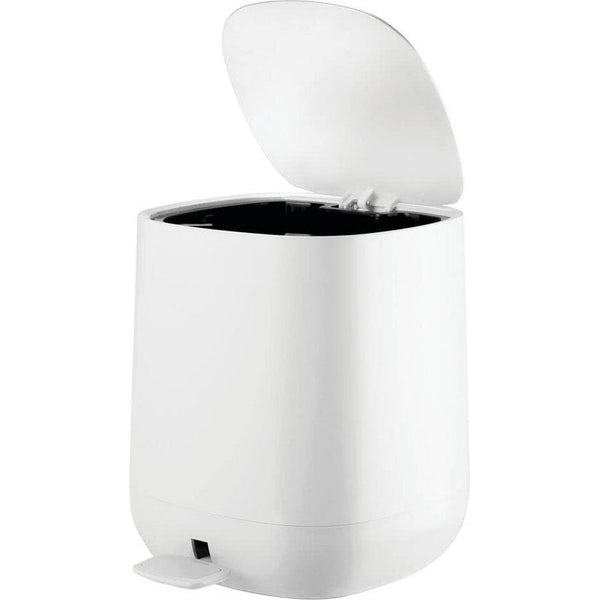 Pedaalemmer – 5 liter afvalemmer van kunststof met pedaal, deksel en kunststof inzetstuk – perfect als cosmetica-emmer of prullenmand voor badkamer, keuken, kantoor enz. – wit