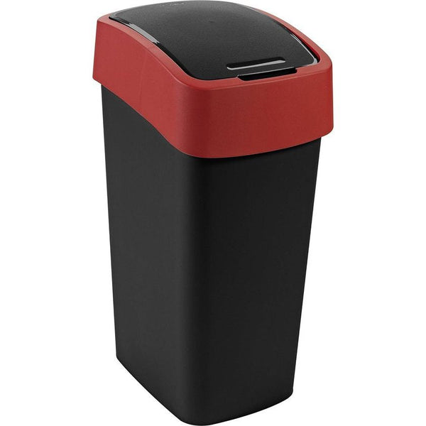 Plastic klapemmer, zwart/rood, 29,4 x 37,6 x 65,3 cm, 50 l