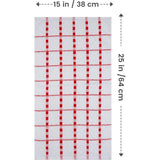 Set van 12 theedoeken, keukendoeken, 38 x 64 cm, katoenen theedoek, machinewasbaar (rood en wit)