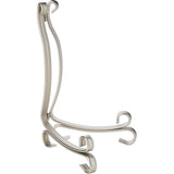 Kookboek- en bordenstandaard, grote kookboekhouder van metaal, verstelbare kookboekstandaard voor boeken, borden of foto's, mat zilver