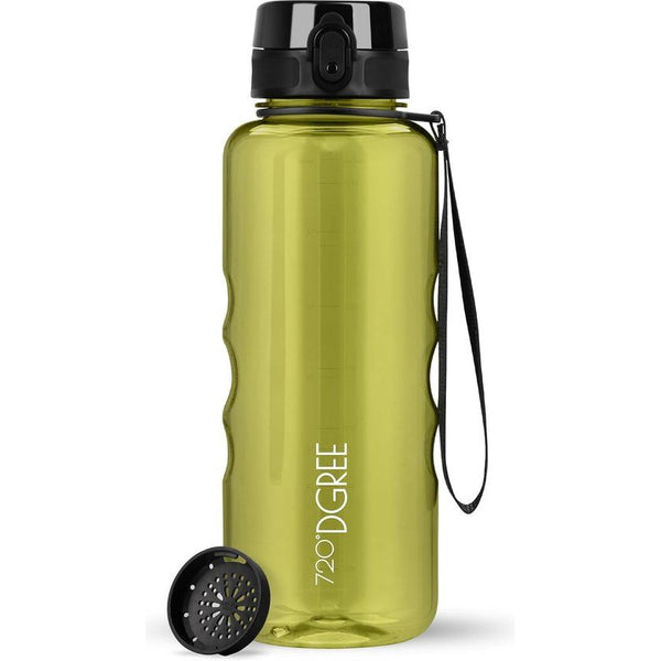 uberBottle crystalClear Drinkfles + Zeef - 1,5 L - BPA-vrij - Waterfles voor sport, sportschool, fitness, buitenshuis, wandelen - Grote sportfles gemaakt van Tritan - Licht, onbreekbaar, duurzaam