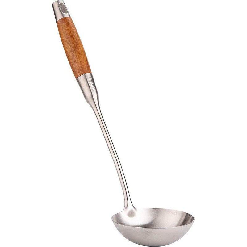 Suppenkelle mit langem Holzgriff 304 Edelstahl Utensilien (B-Ladle)