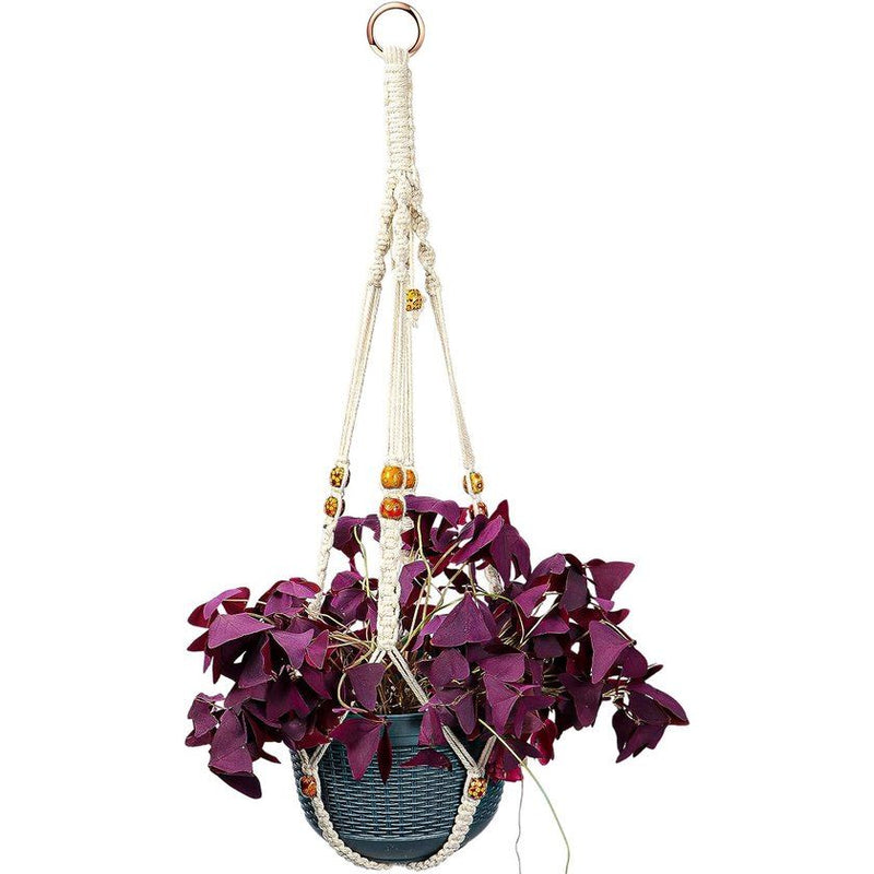 Macrame plantenhanger Bloem hangende houder Mand hangende mand Bloemenhanger Bloempothouder Hangende mand Katoenen touw Plantenbak Hangende potmanden met haken voor tuinhuis