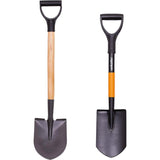 Mini-puntige spade van gehard staal, 75 cm, veldspade met metalen steel en D-greep, kleine tuinspade, kleine puntige schep voor tuin- en bouwwerkzaamheden