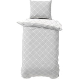 Biologisch premium beddengoed in alle maten 135 x 200 cm | 140 x 200cm | 155 x 220 cm (ruit Doubleface zilver, 135 x 200 + 80 x 80 cm)