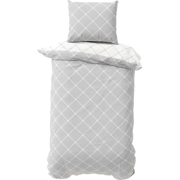 Biologisch premium beddengoed in alle maten 135 x 200 cm | 140 x 200cm | 155 x 220 cm (ruit Doubleface zilver, 135 x 200 + 80 x 80 cm)