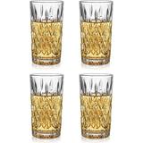 Whiskyglazen, set van 4, loodvrije kristalglazen als waterglazen en longdrinkglazen, Gin glazen, set van 350 ml, hoogwaardig en uniek