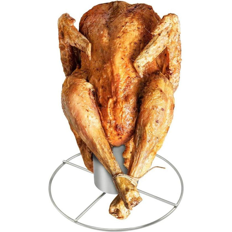 2 x roestvrijstalen kippenbranders - kippengrills met aromacontainer - grillbrander voor het koken van hele kip in de oven of op de grill (pak van 02 - met aromacontainer)