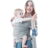 Draagdoek voor baby's, hoogwaardige babybuikdrager, elastische draagdoek voor pasgeborenen en peuters tot 15 kg, 100% zacht biologisch katoen voor mannen en vrouwen (lichtgrijs)