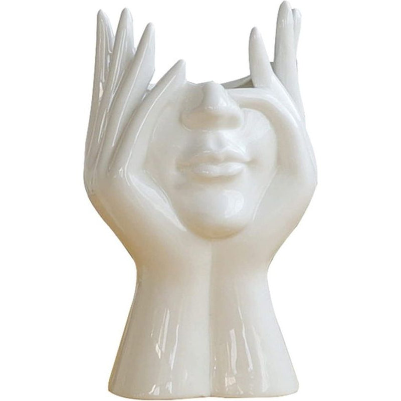 Face Shaped Flower Pot Keramiek Standbeeld Bloemenvaas Indoor Outdoor Decoratieve Succulent Plant Potten