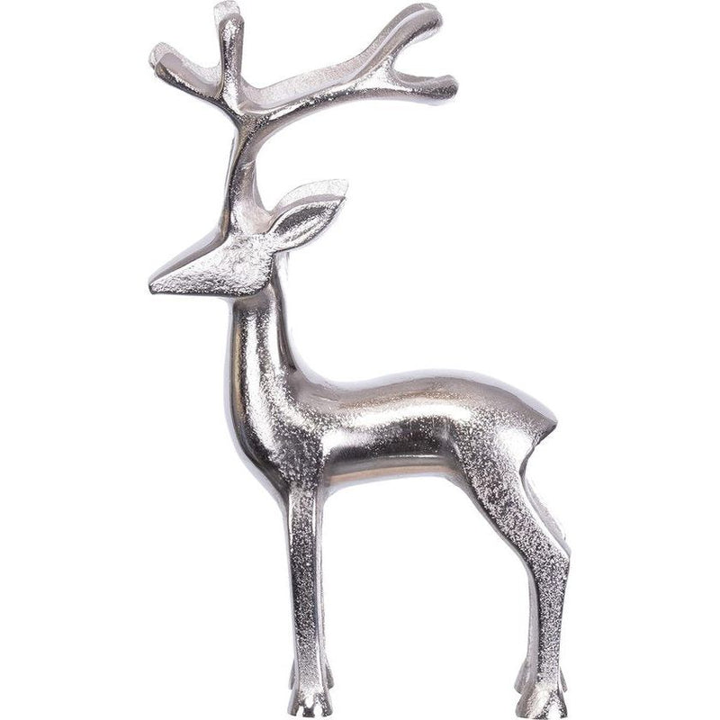 Decoratief beeld Rendier Kerstdecoratie Hert Aluminium Zilver 20 cm Hoog Decoratief beeld Rendier Kerstdecoratie Hert Gemaakt van Aluminium Zilver 20 cm Hoog